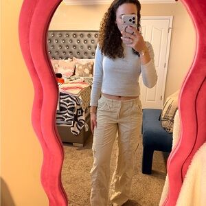 BDG Cream Y2K Cargo Pants
